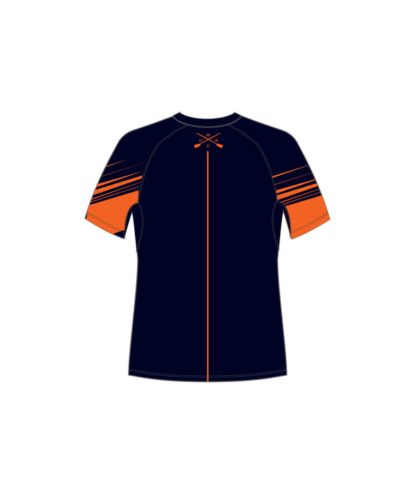 Men's West Olympia Rowing Club Base Layer SS - Navy/Orange
