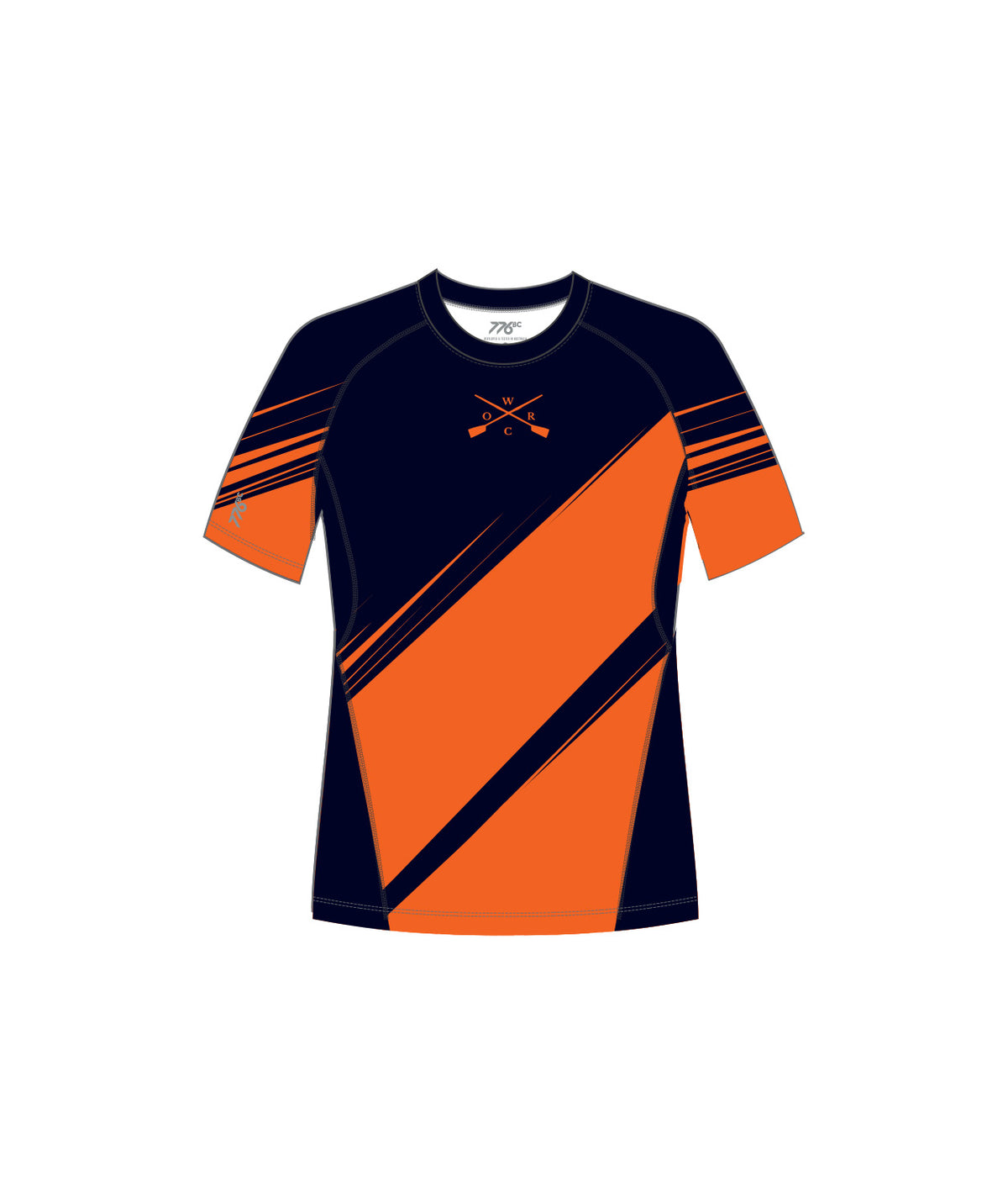 Men's West Olympia Rowing Club Base Layer SS - Navy/Orange