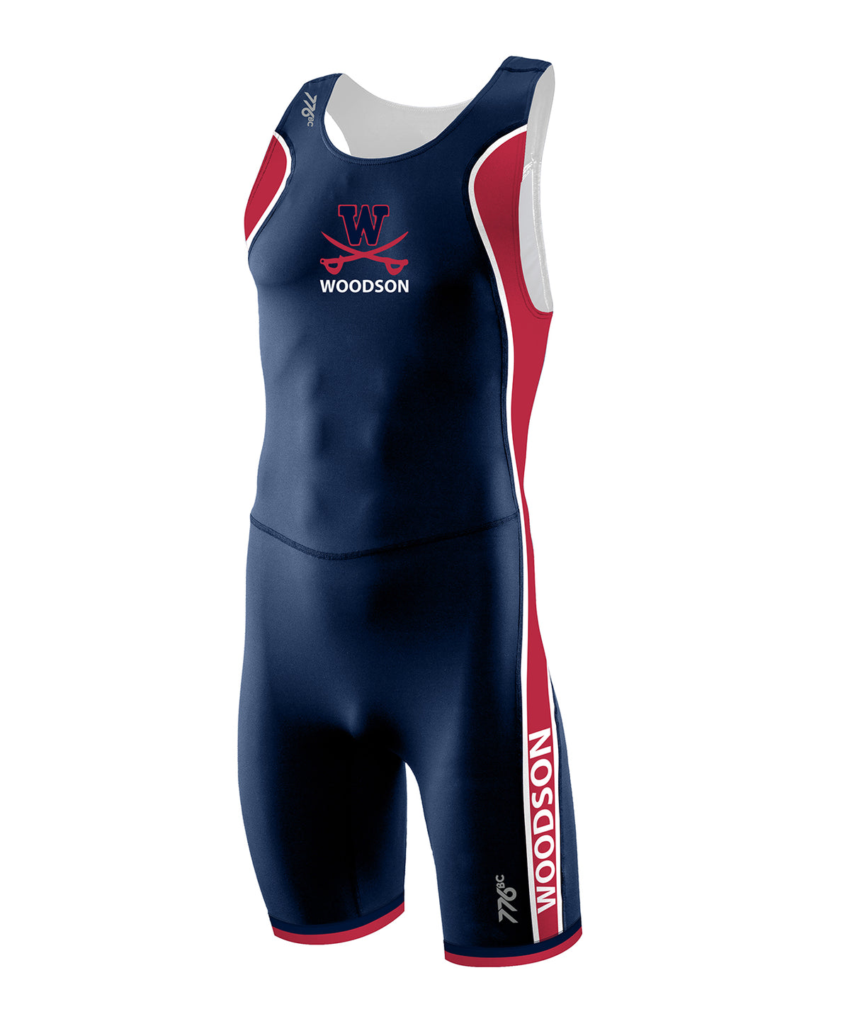 Men's Woodson High School Pro Unisuit - Navy/Red