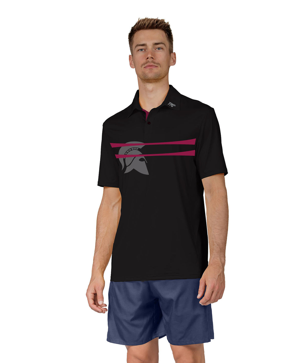 Men's Burnt Hills Polo SS - Black/Maroon