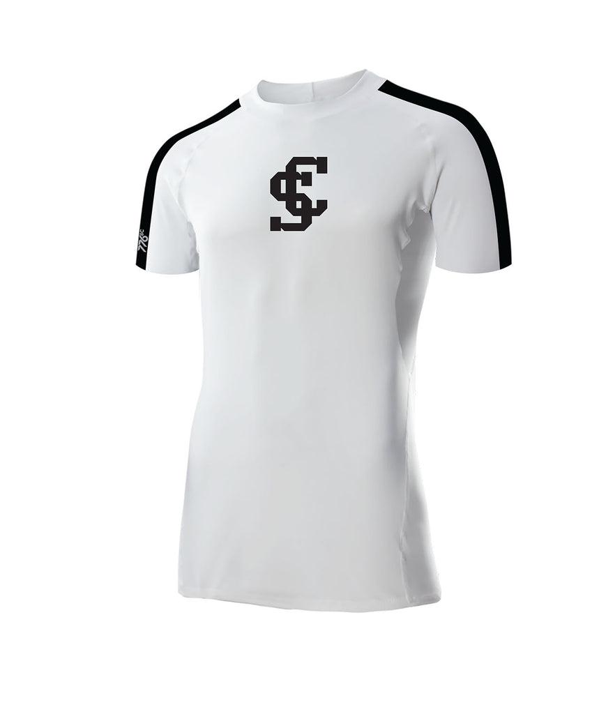 Men's Santa Clara University Base Layer SS - White/Black