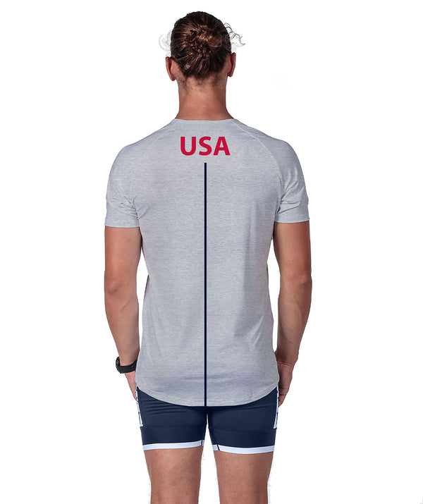 Men's USRowing National Team PanAm Active SS T-Shirt - Grey