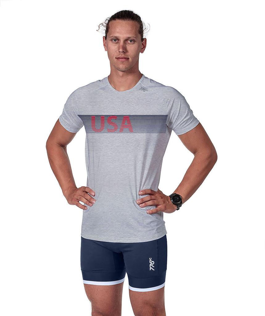 Men's USRowing National Team PanAm Active SS T-Shirt - Grey