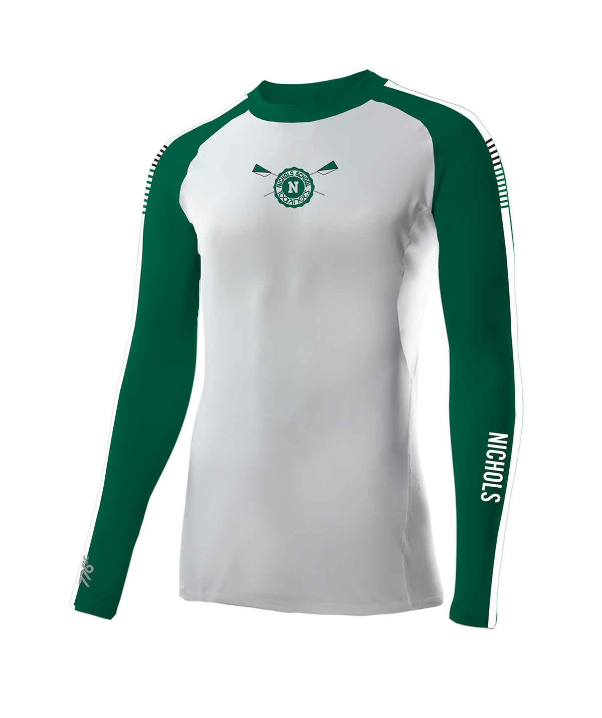 Men's Nichols School Base Layer LS - White/Green