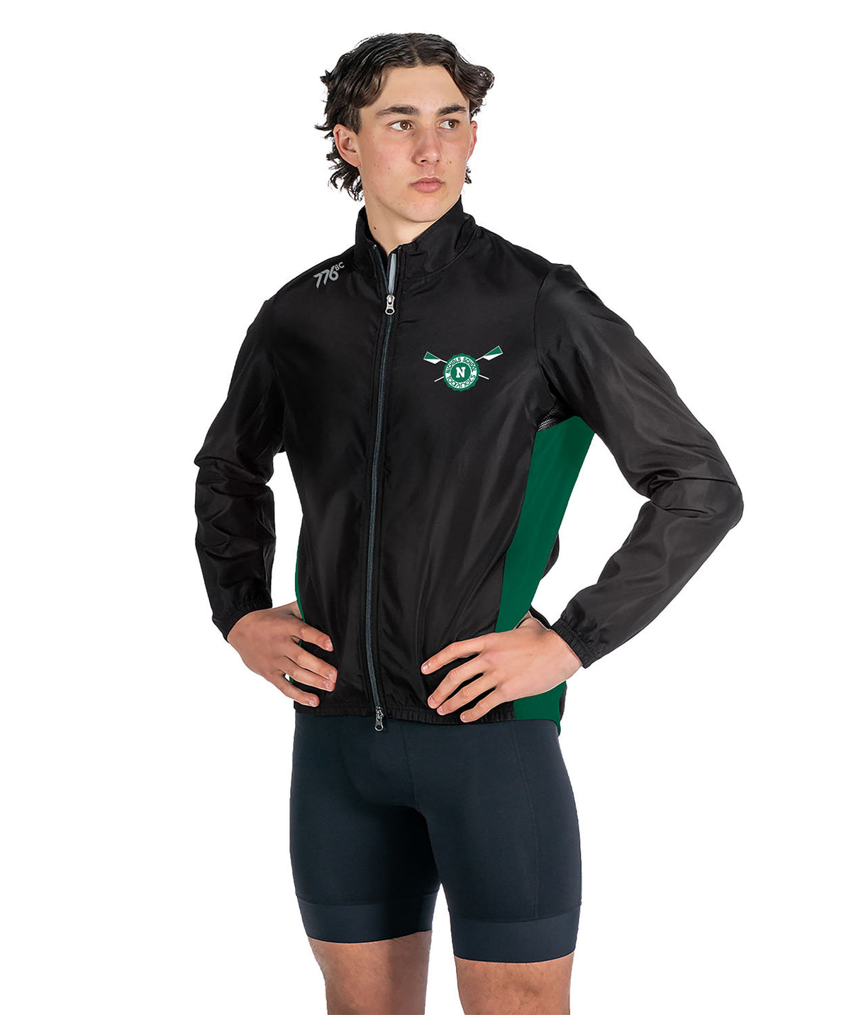 Men's Nichols School Cirrostratus Wind Jacket - Black/Green