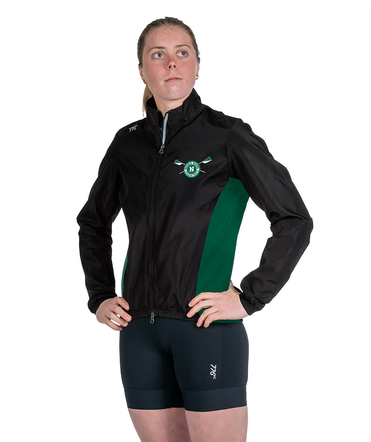 Women's Nichols School Cirrostratus Wind Jacket - Black/Green