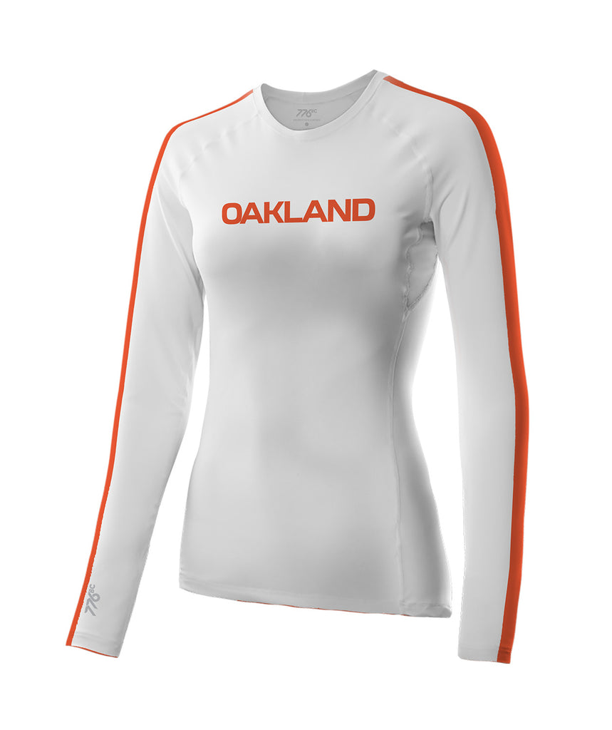Women's Oakland Strokes Base Layer LS - White