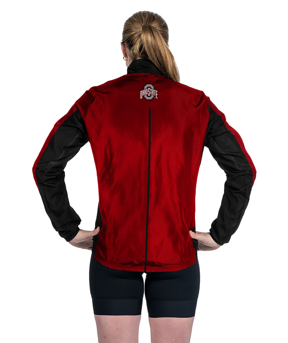 Women's Ohio State University Cirrostratus Wind Jacket - Black/Red
