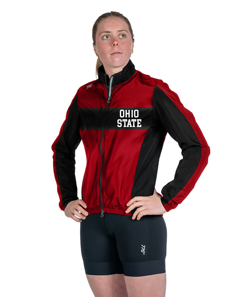 Women's Ohio State University Cirrostratus Wind Jacket - Black/Red