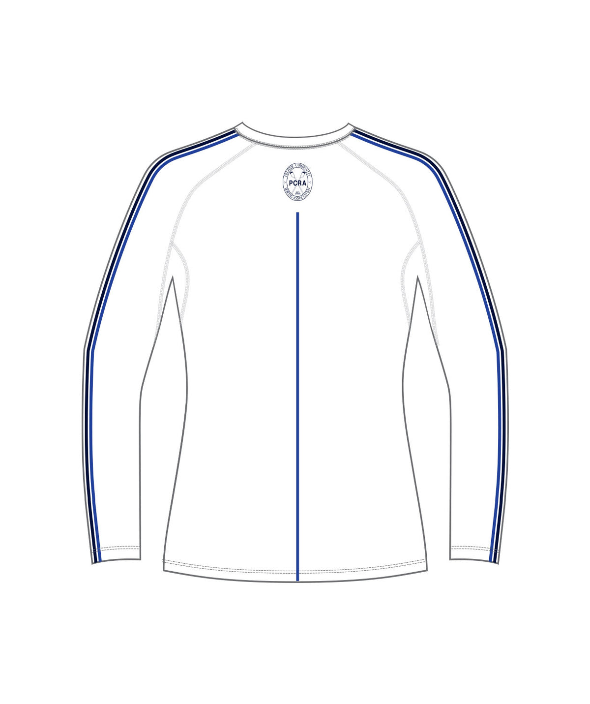 Women's Pelham Community Rowing Association Base Layer LS - White/Royal Blue
