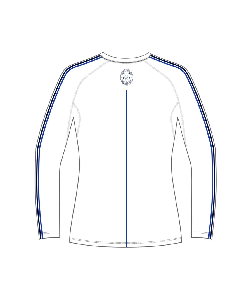 Women's Pelham Community Rowing Association Base Layer LS - White/Royal Blue