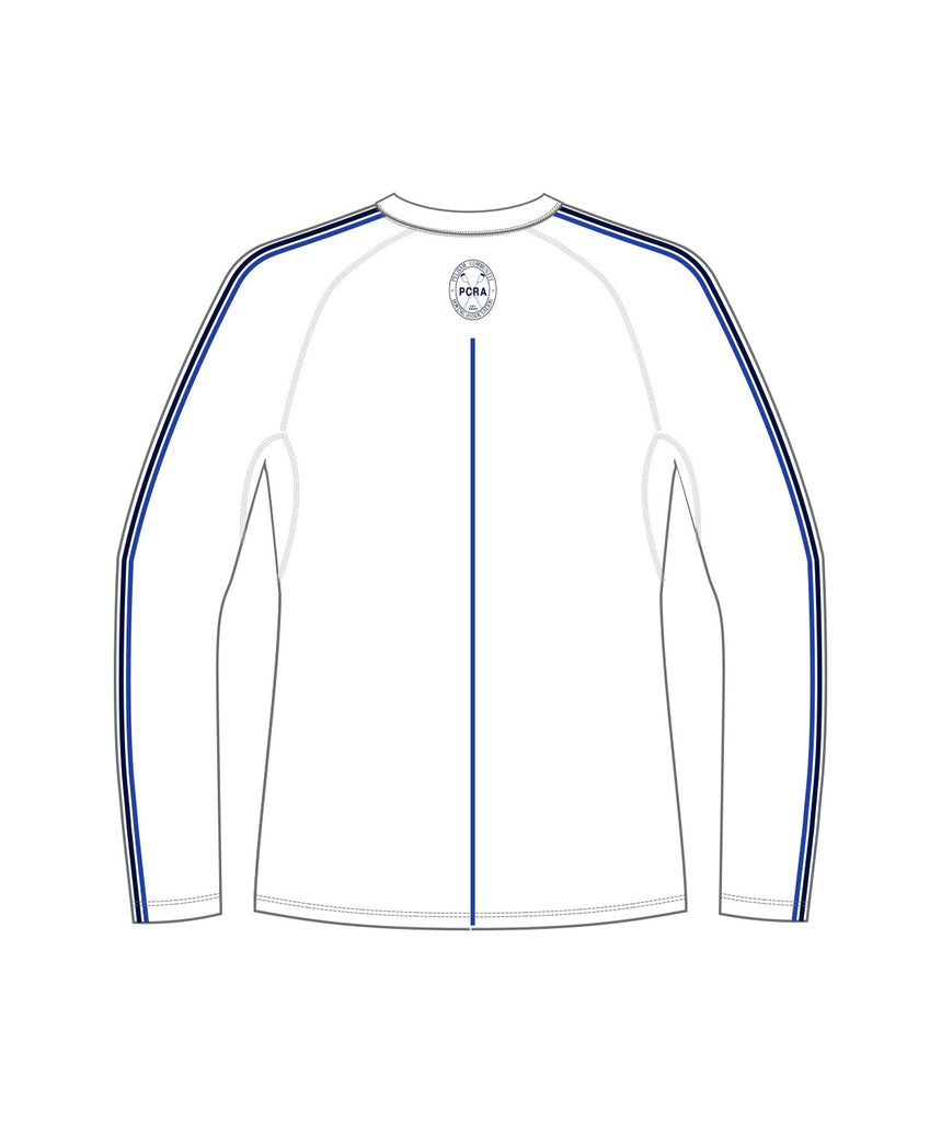 Men's Pelham Community Rowing Association Base Layer LS - White/Royal Blue