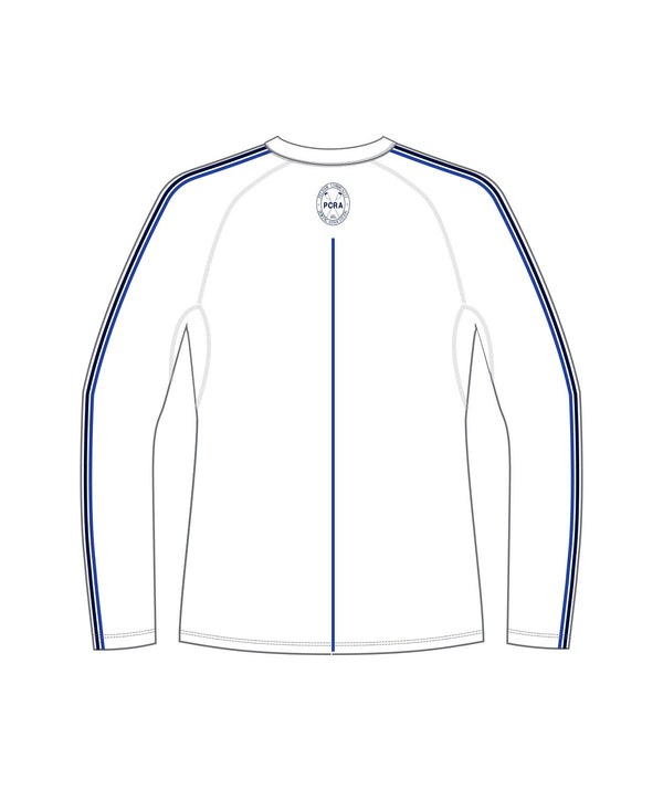 Men's Pelham Community Rowing Association Base Layer LS - White/Royal Blue