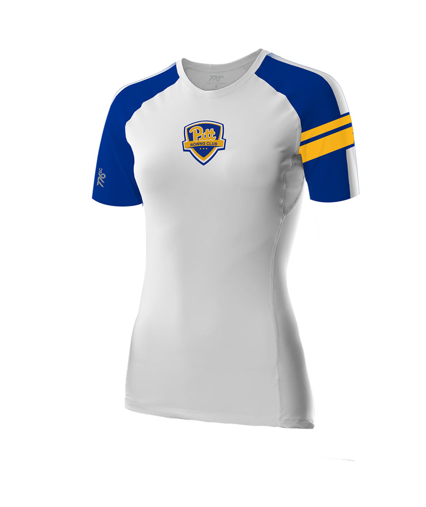 Women's University Of Pittsburgh Base Layer SS - White/Blue