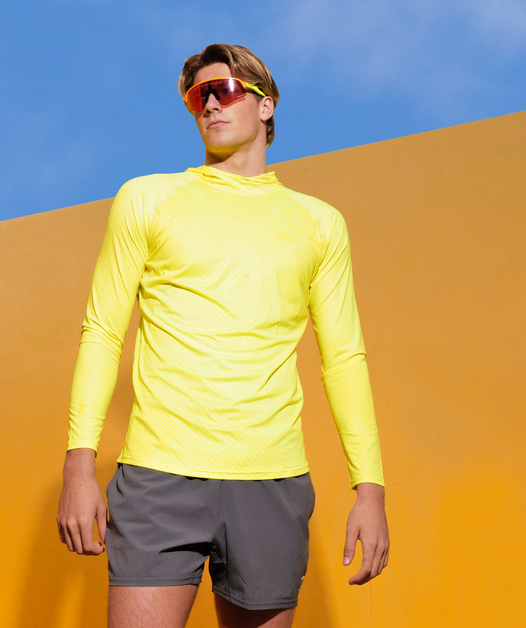 Men's Wreath Sun Hoodie - Graphic Neon Yellow