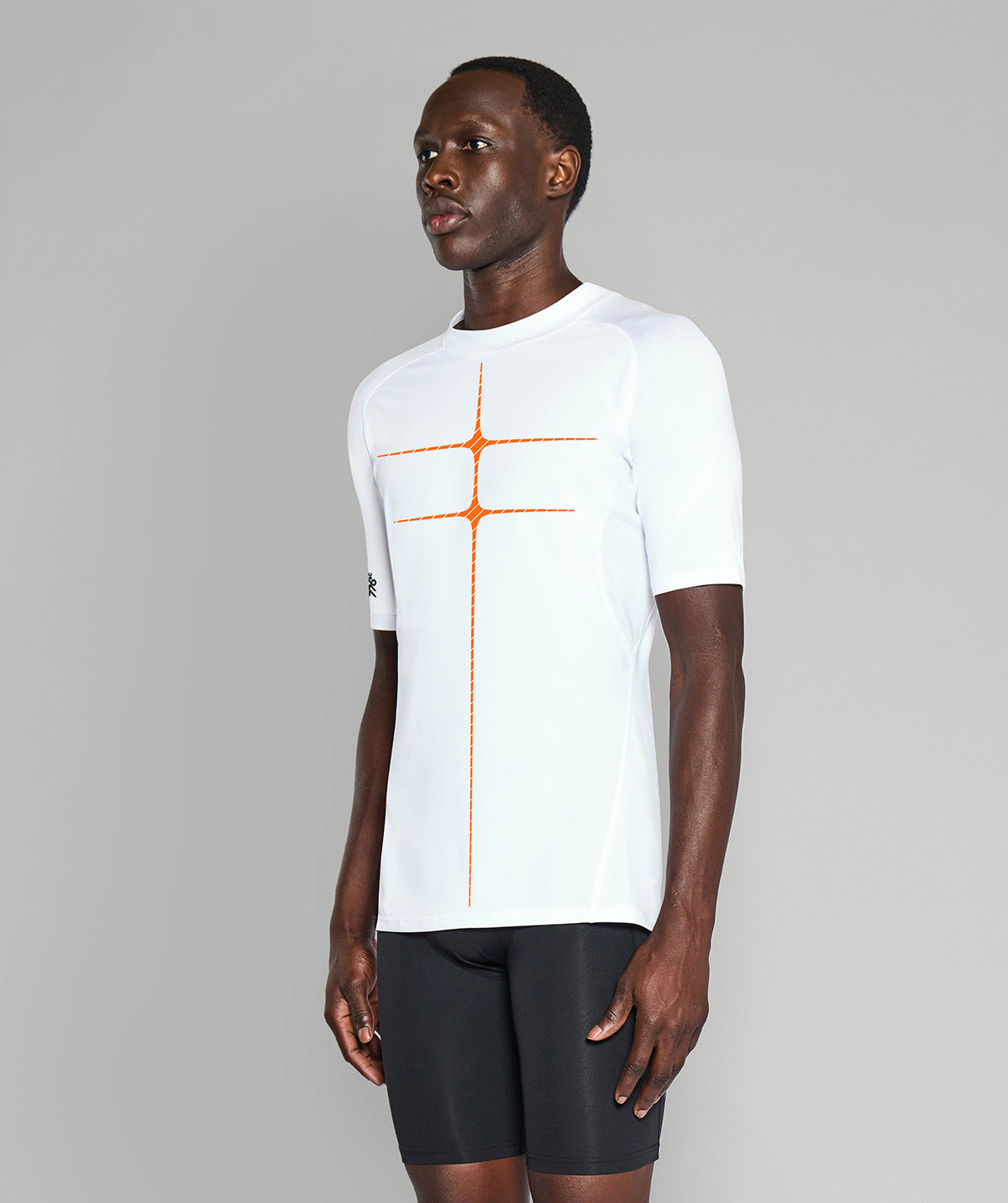 Men's Motion Pro Base Layer SS - White/Ochre