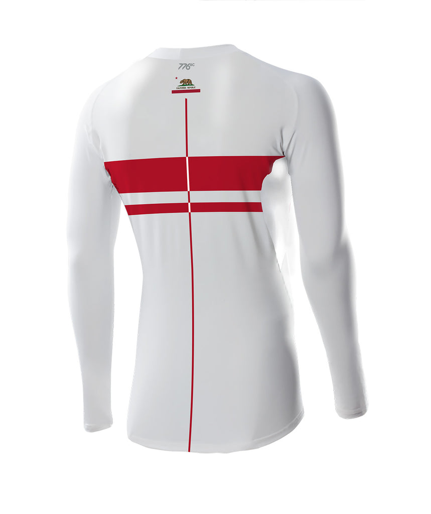 Men's San Diego Rowing Club Masters Base Layer LS - White/Red