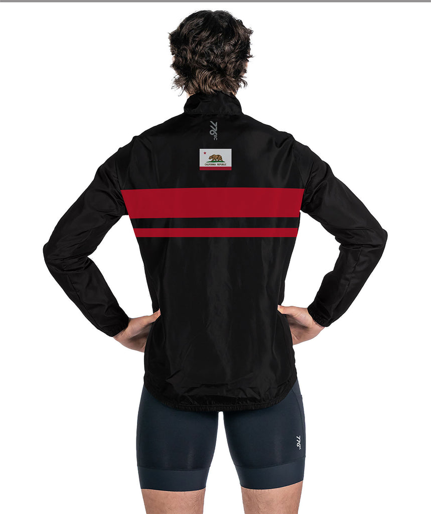 Men's San Diego Rowing Club Masters Cirrostratus Wind Jacket - Black/Red