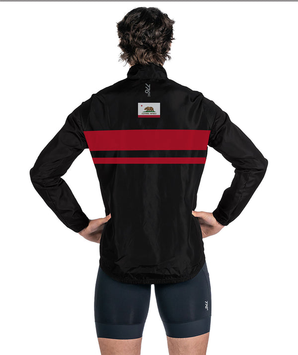 Men's San Diego Rowing Club Masters Cirrostratus Wind Jacket - Black/Red
