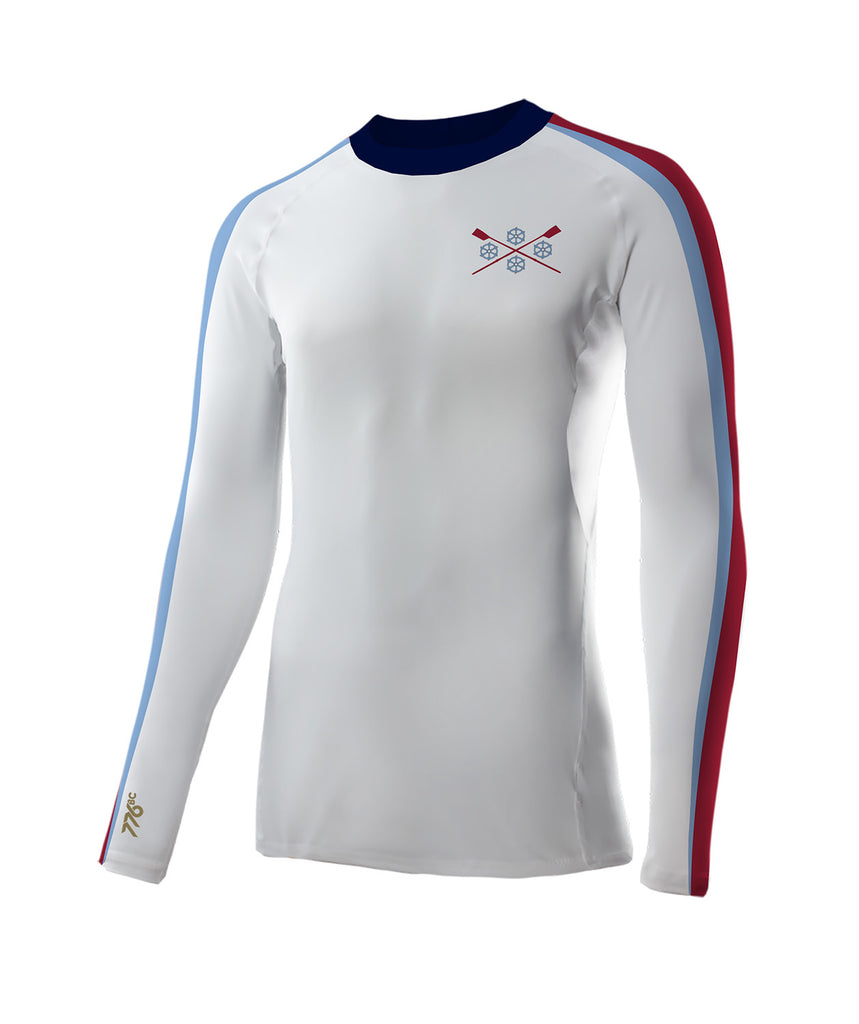 Men's St Catherines College Base Layer LS - White/Maroon/Blue