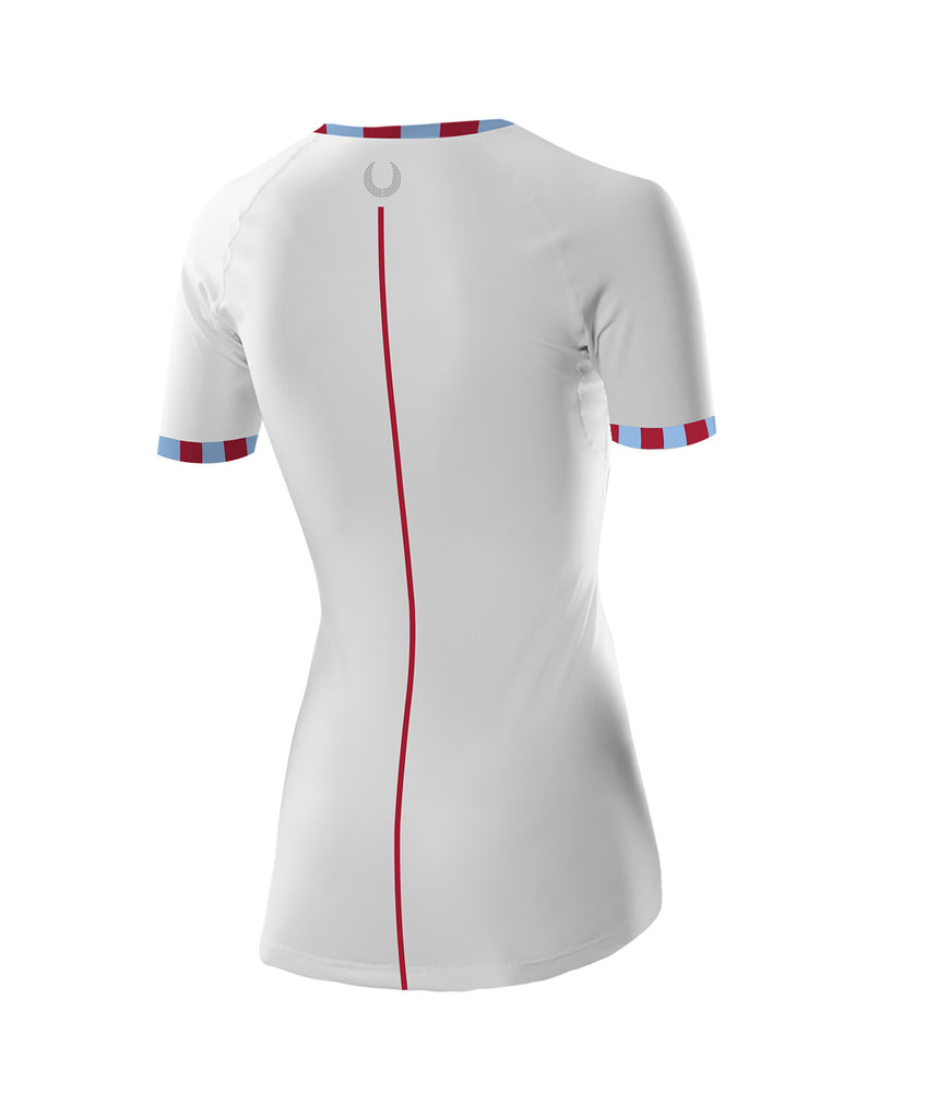 Women's St Catherines College Base Layer SS - White/Maroon/Blue