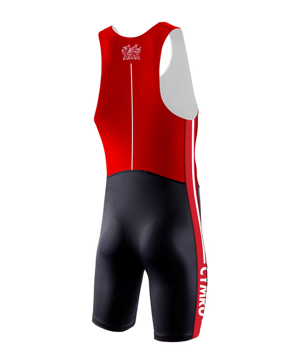 Men's Welsh Rowing Sprint Unisuit - Black/Red