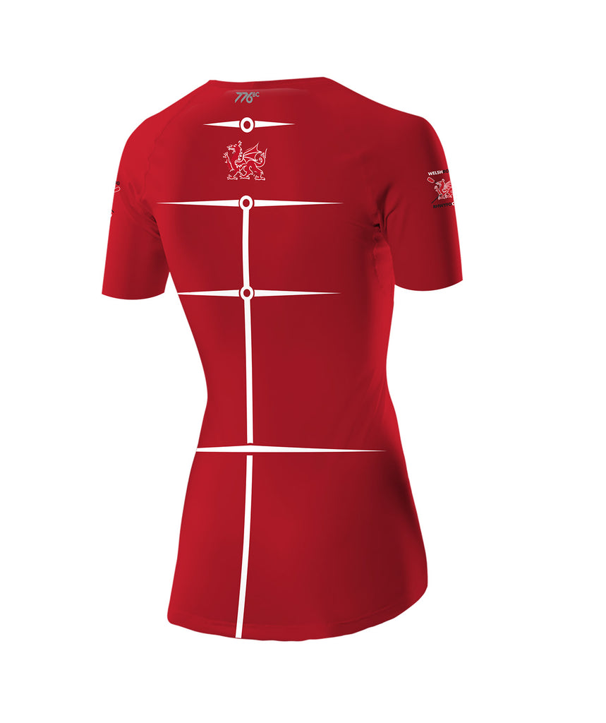 Women's Welsh Rowing Motion Pro SS Base Layer - Red