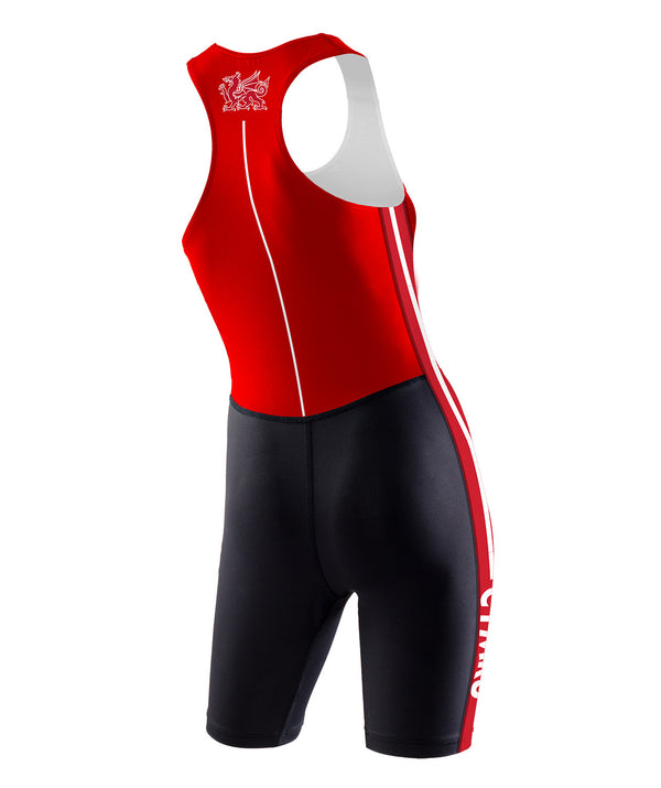 Women's Welsh Rowing Sprint Unisuit - Black/Red