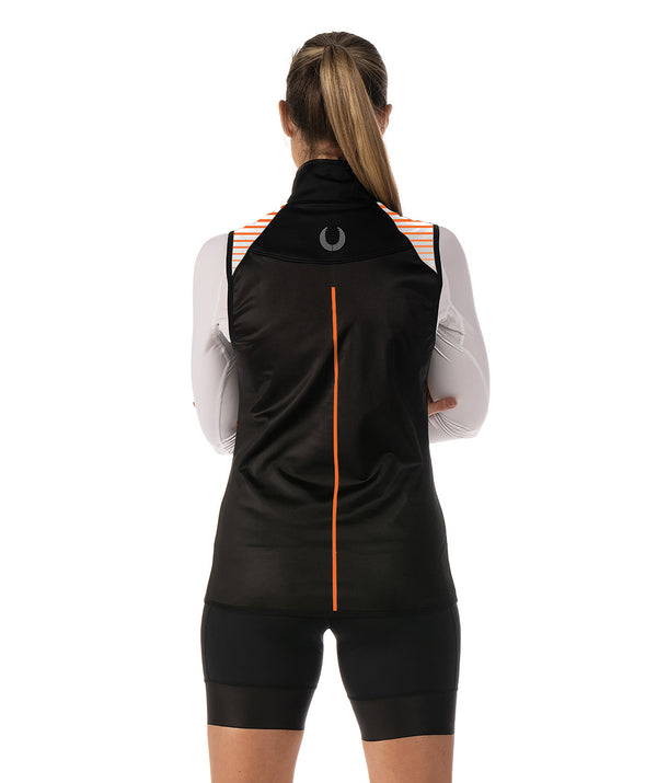 Women's Carnegie Lake Rowing Association Stratus Vest - Black/Orange