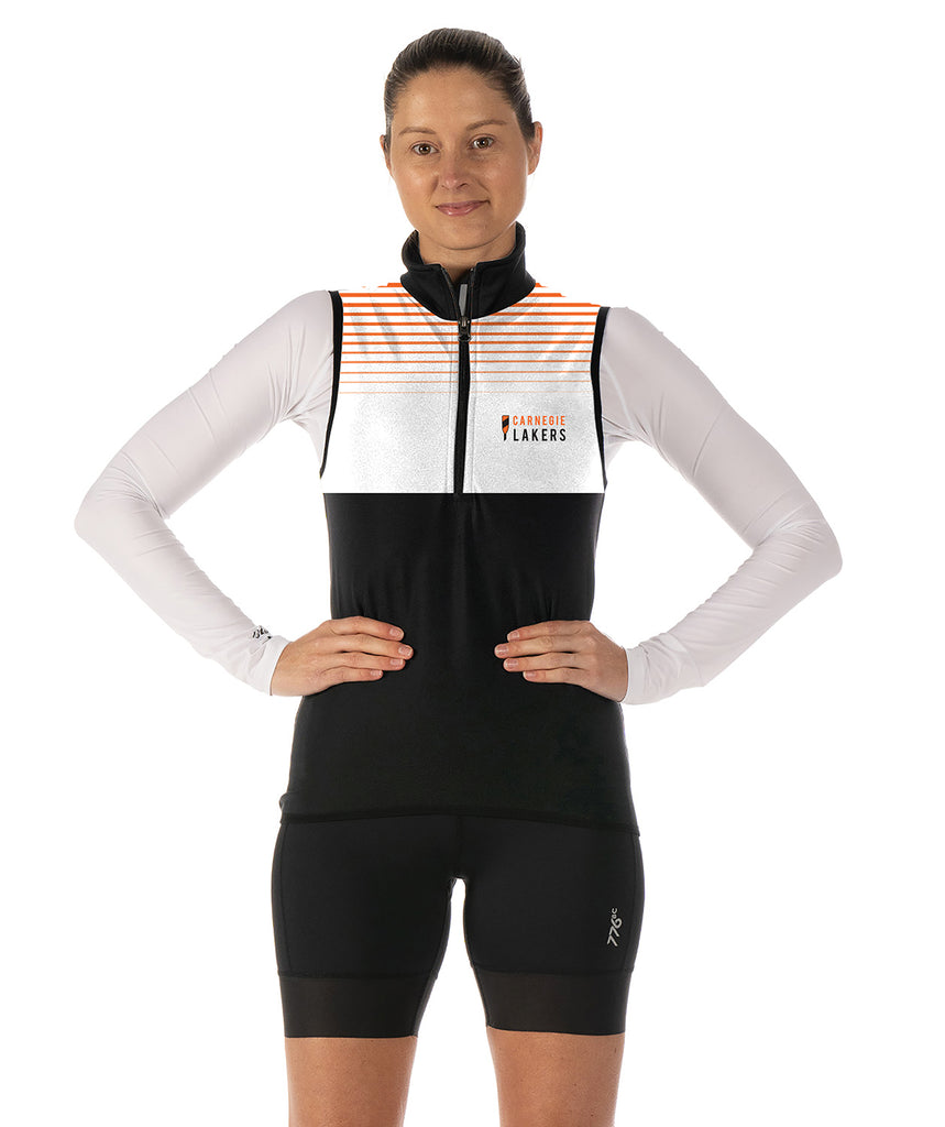 Women's Carnegie Lake Rowing Association Stratus Vest - Black/Orange