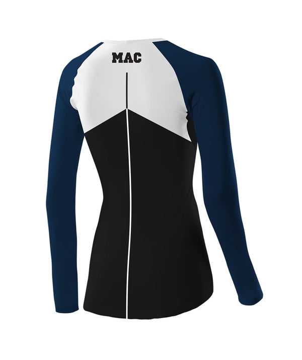 Women's Mac Base Layer Ls - Black/Maroon/Navy