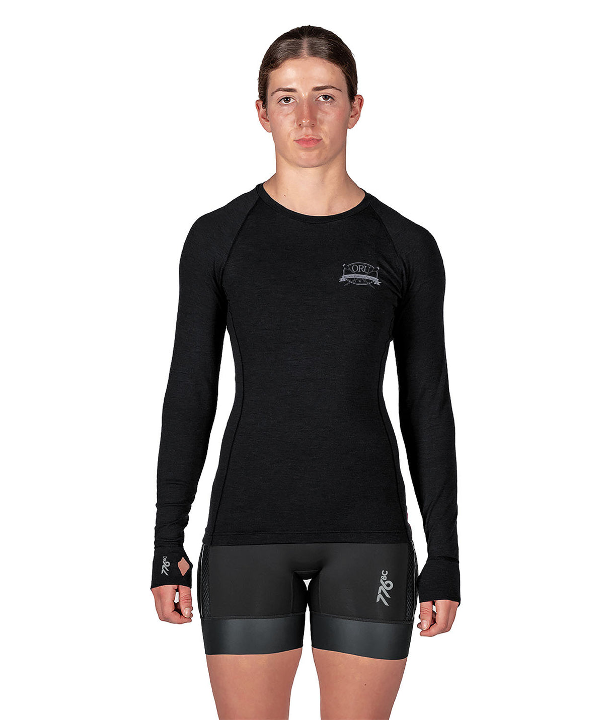 Women's Oregon Rowing Unlimited Pro-Merino Crew LS - Black