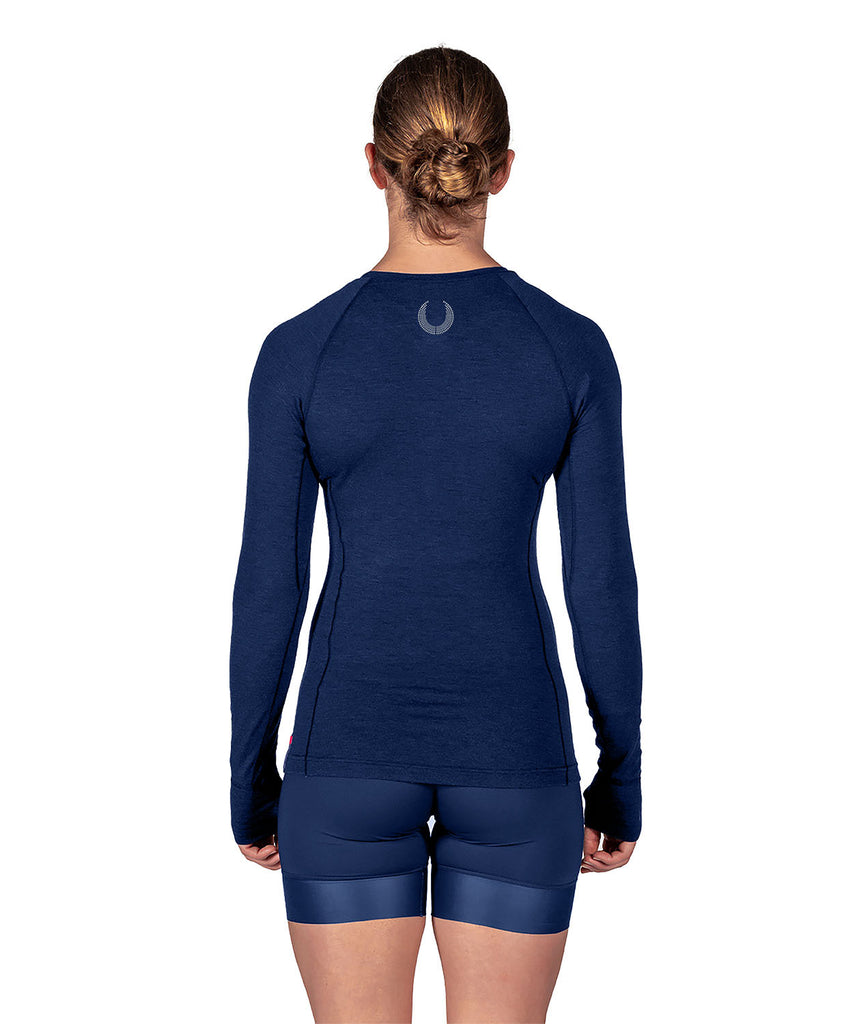 Women's Pelham Community Rowing Association Pro-Merino Crew LS - Navy