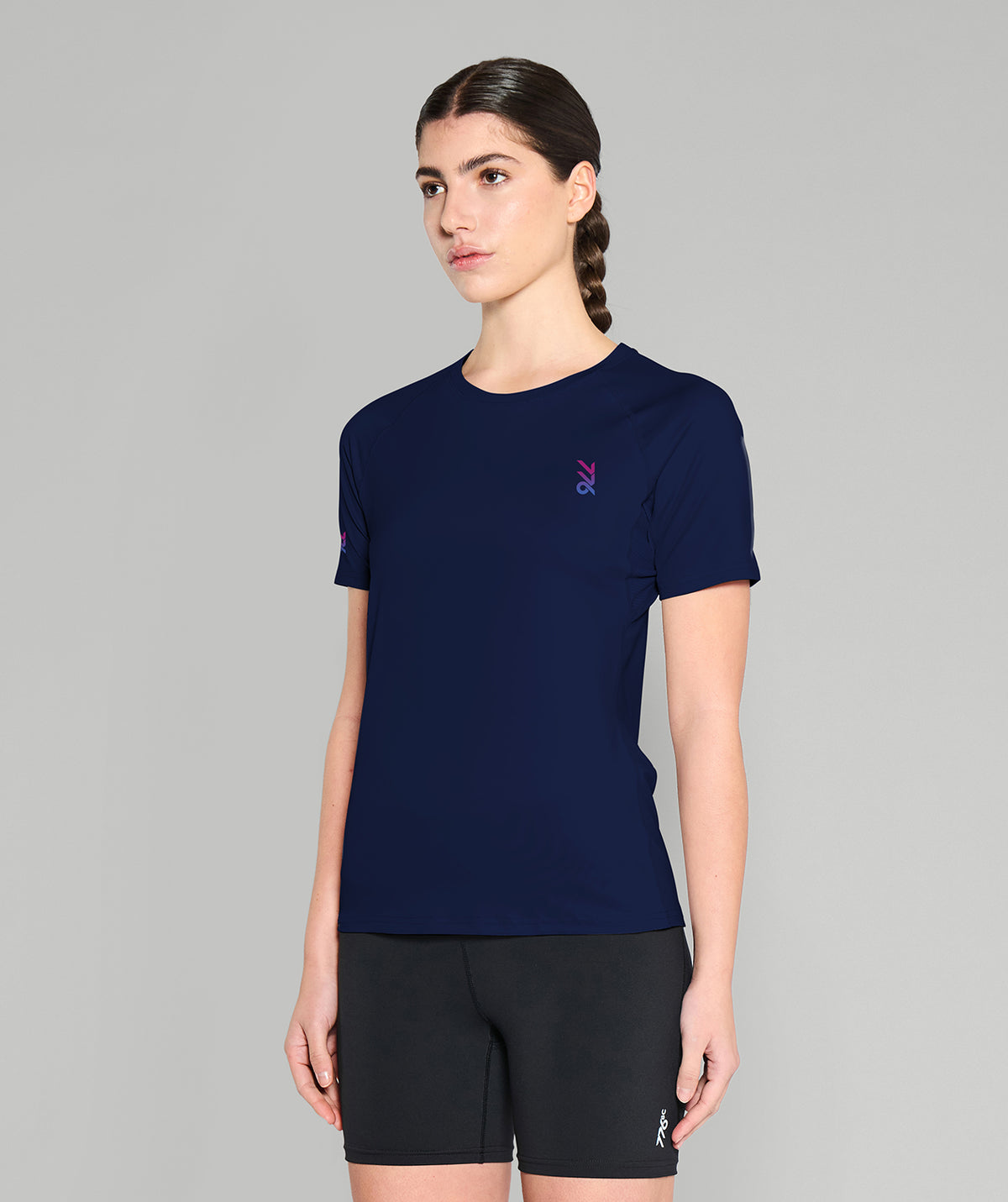 Women's Training T-Shirt SS - Navy/Aurora Magenta