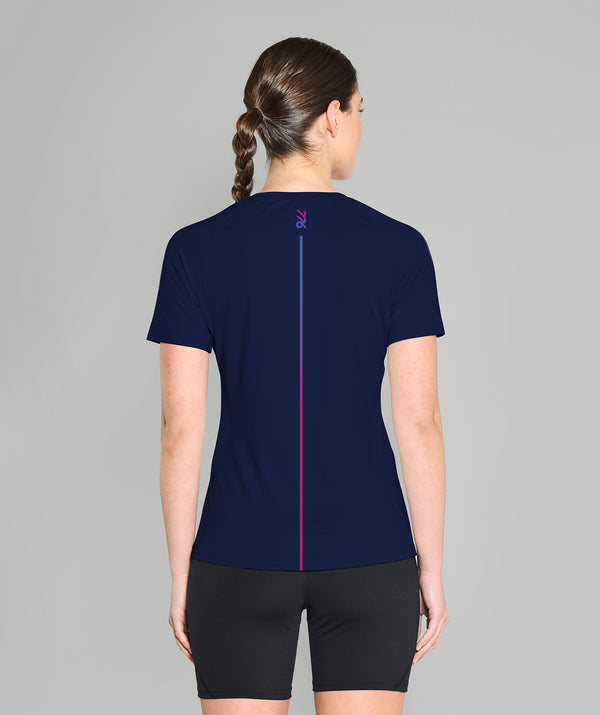 Women's Training T-Shirt SS - Navy/Aurora Magenta
