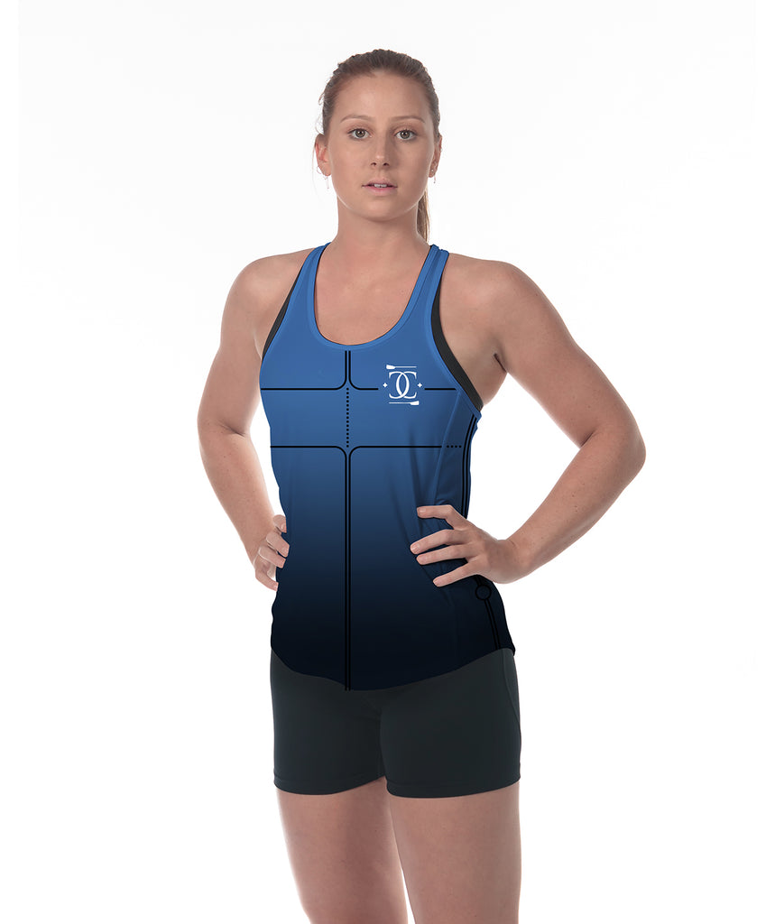 Women's College Club Seattle Performance Tank - Blue