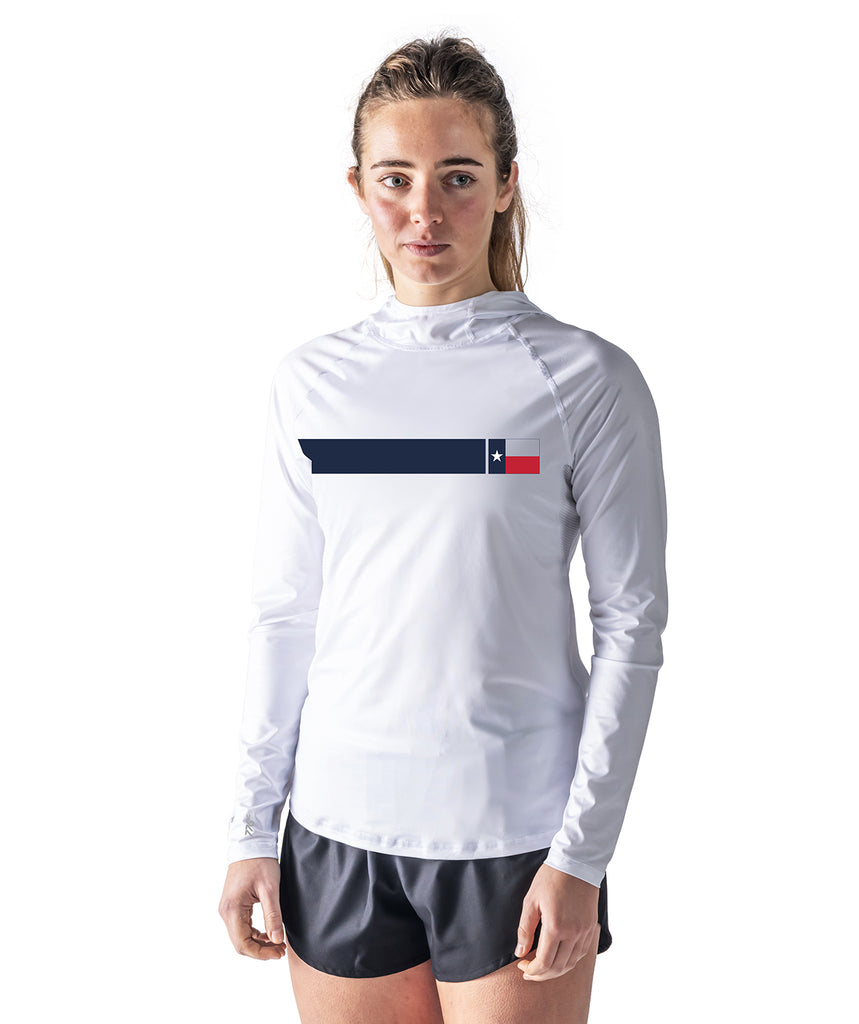 Women's Texas Rowing Center Sun Hoodie LS - White