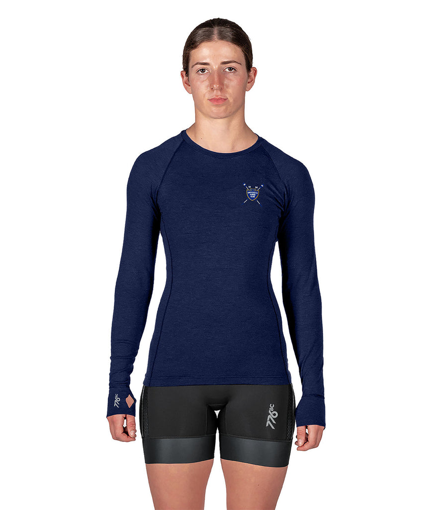 Women's University Barge Club Pro-Merino Crew LS - Navy