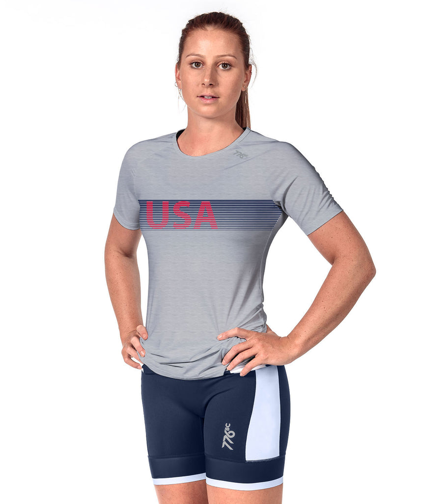 Women's USRowing National Team PanAm Active SS T-Shirt - Grey