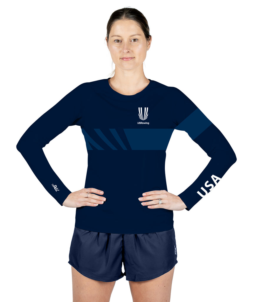 Women's USRowing Staff LS T-Shirt - Navy