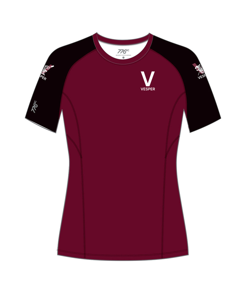 Women's Vesper Boat Club Base Layer SS - Maroon