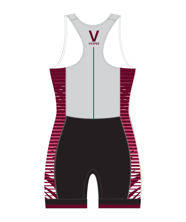 Women's Vesper Boat Club Pro Unisuit - Grey/Maroon