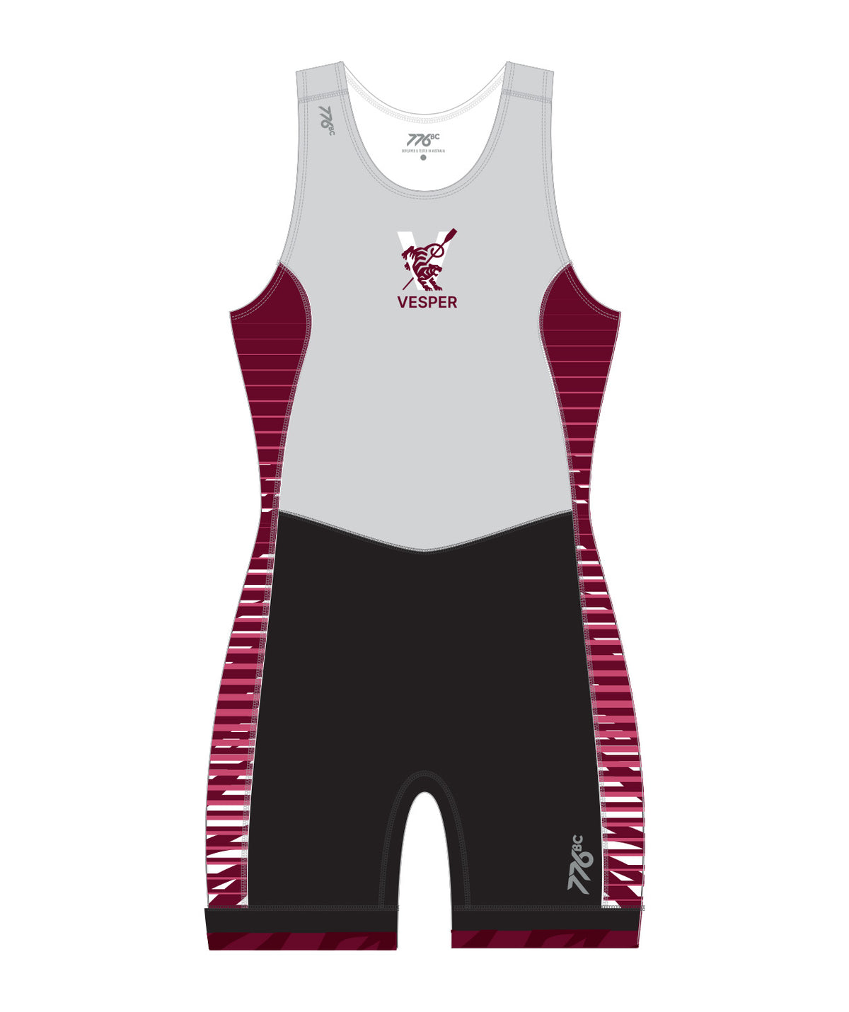 Women's Vesper Boat Club Pro Unisuit - Grey/Maroon