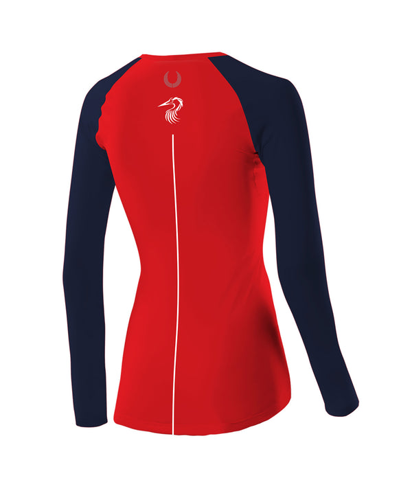 Women's Vancouver Lake Rowing Club Base Layer LS - Red/Navy