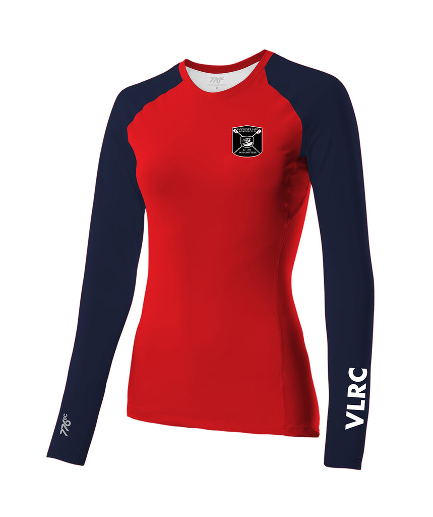 Women's Vancouver Lake Rowing Club Base Layer LS  - Navy/Red