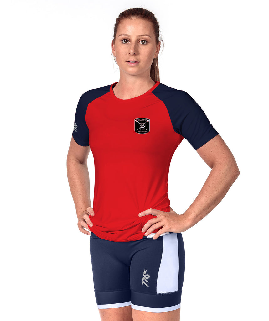 Women's Vancouver Lake Rowing Club Active T-Shirt SS - Red/Navy