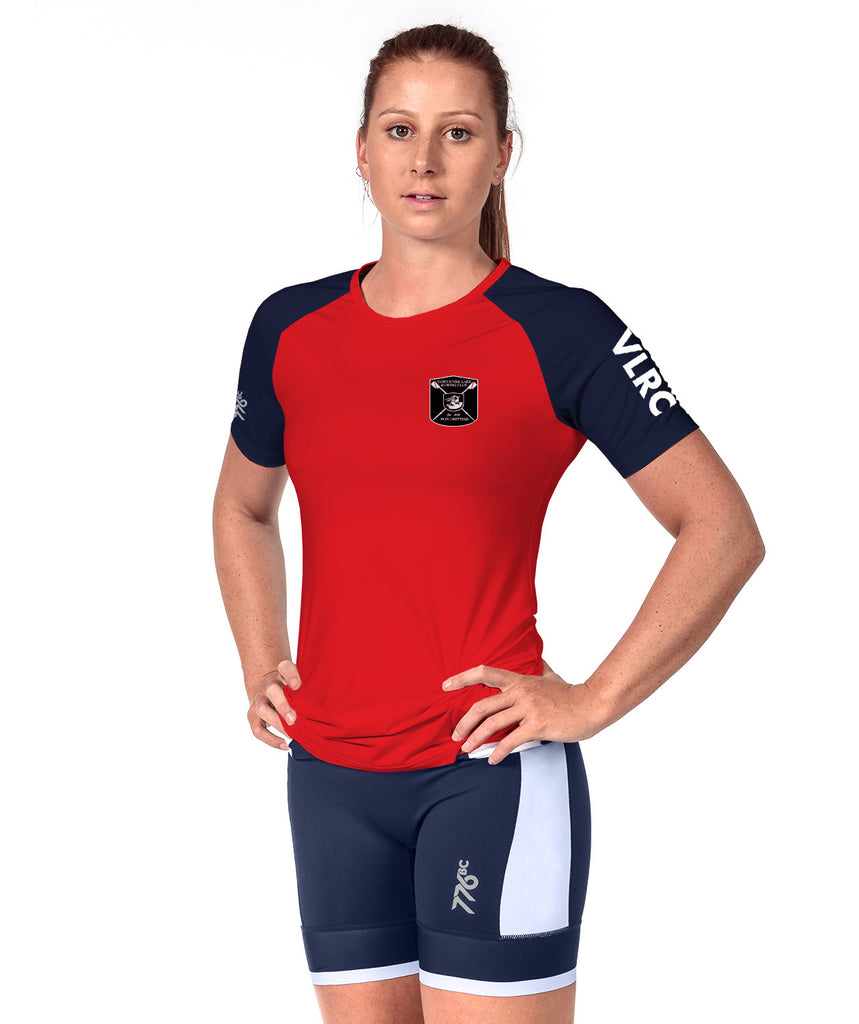 Women's Vancouver Lake Rowing Club Active T-Shirt SS - Navy/Red