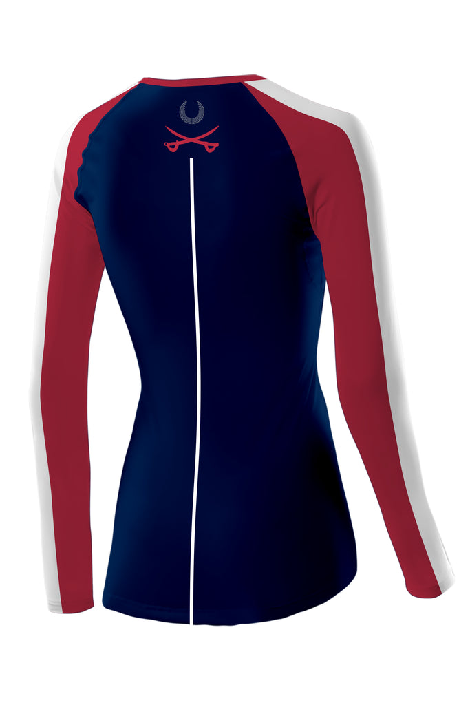 Women's Woodson High School Base Layer LS - Navy/Red