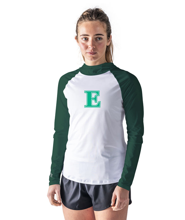 Women's Exeter Univeristy Sun Hoodie LS - White/Green