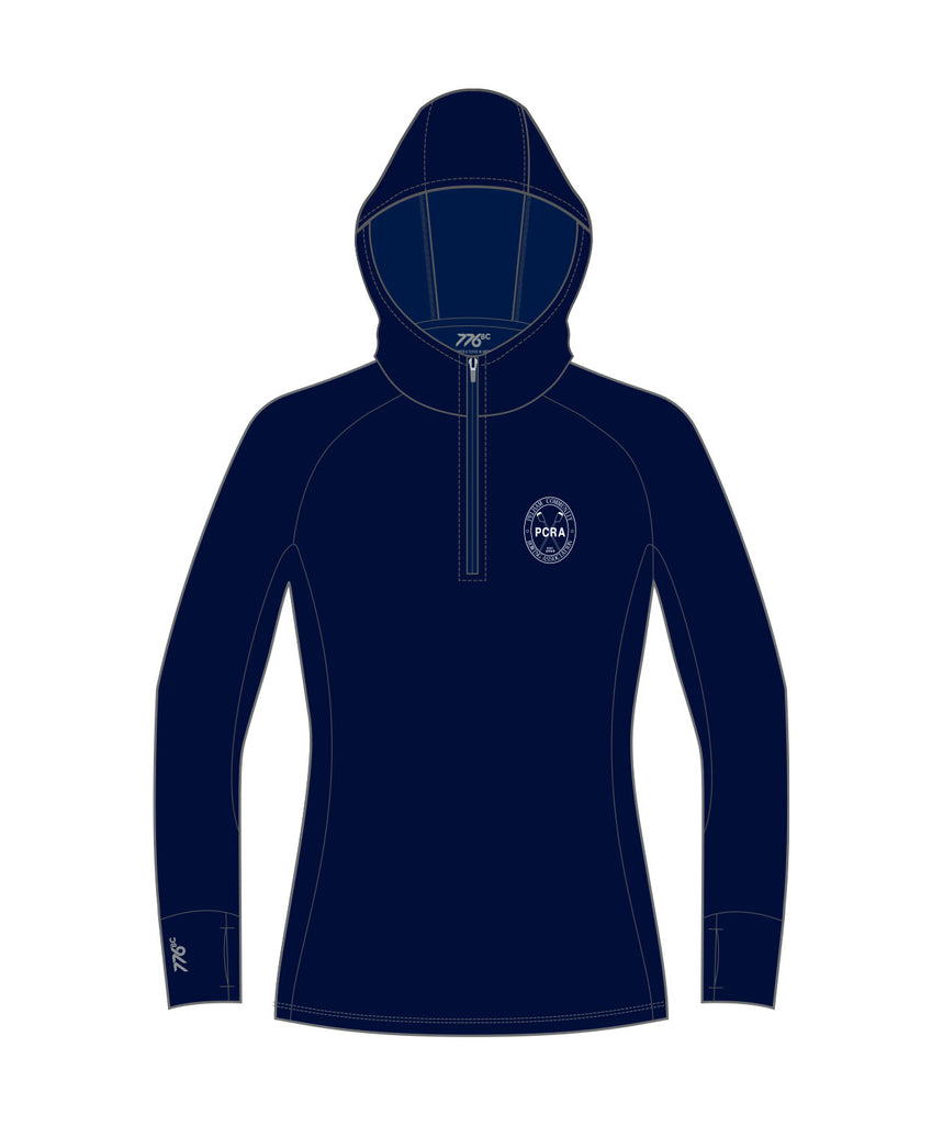 Women's Pelham Community Rowing Association Tech 1/4 Zip Hoodie - Navy